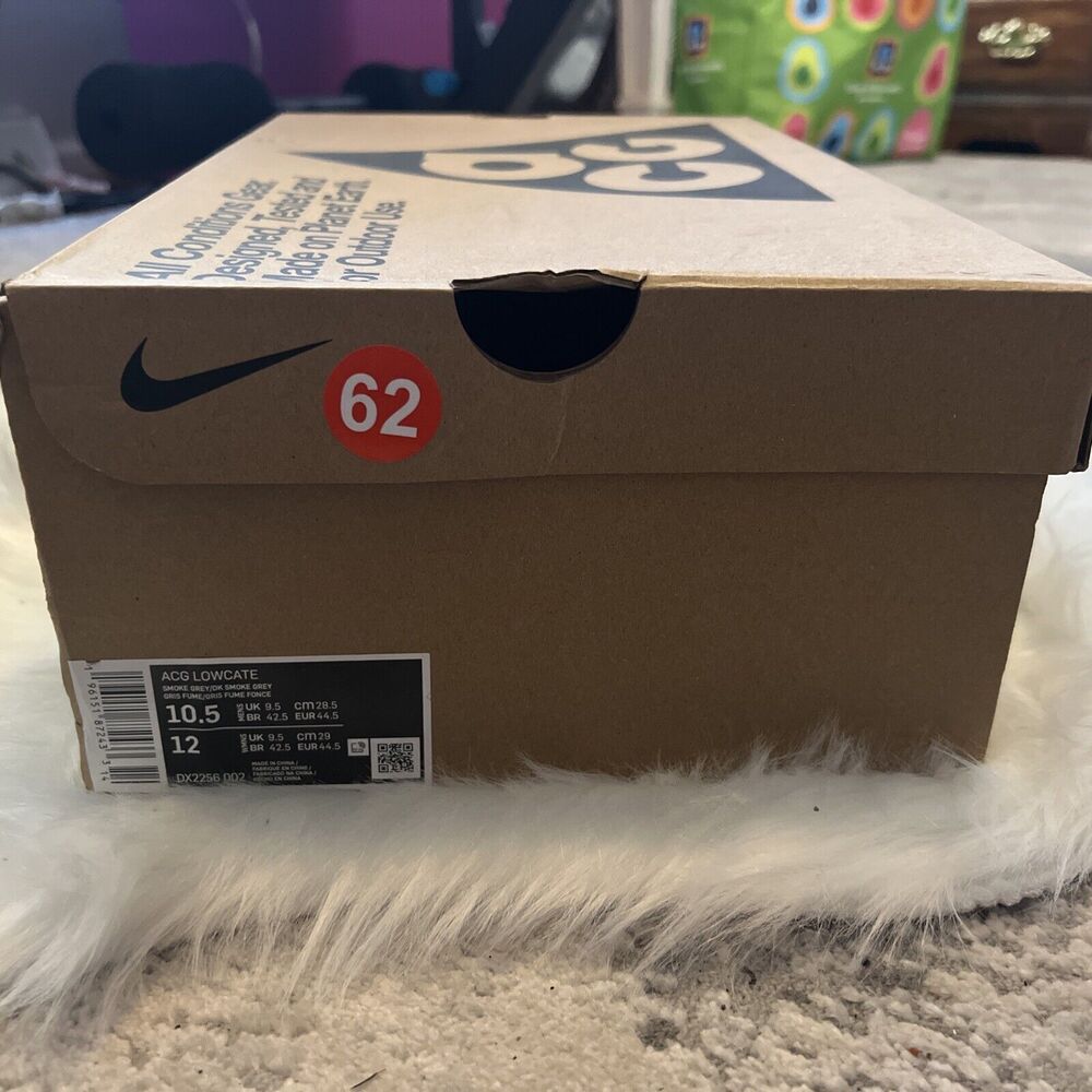 Nike Men's ACG Lowcate Trail Hiking Shoes Smoke Grey Purple Green Size 10.5 NEW - Picture 12 of 16